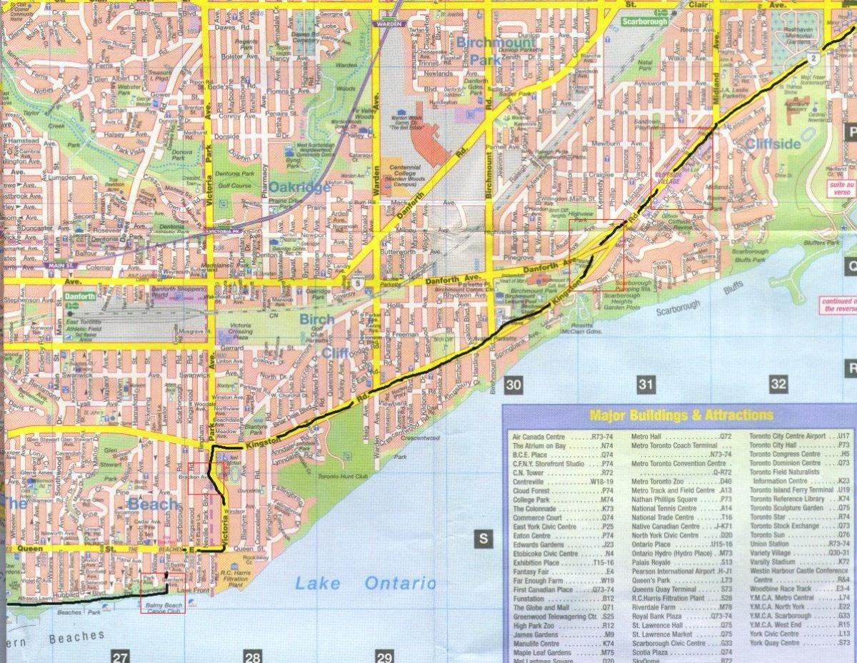 Mapa de Kingston estrada Ontarion