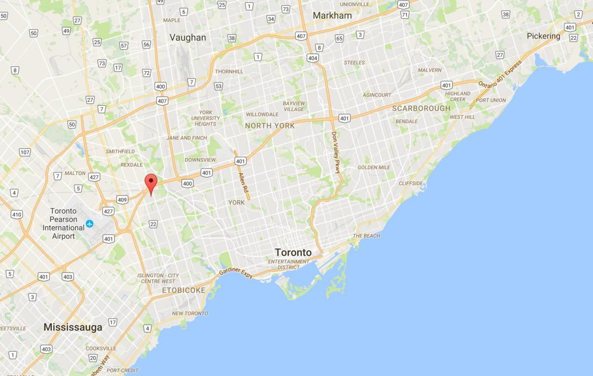 Mapa de Kingsview Aldea provincia Toronto