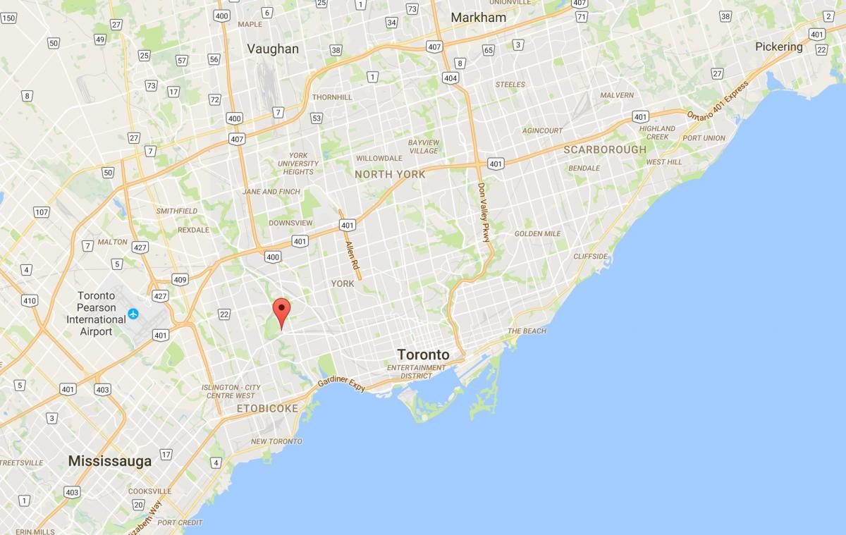 Mapa de Lambton provincia Toronto