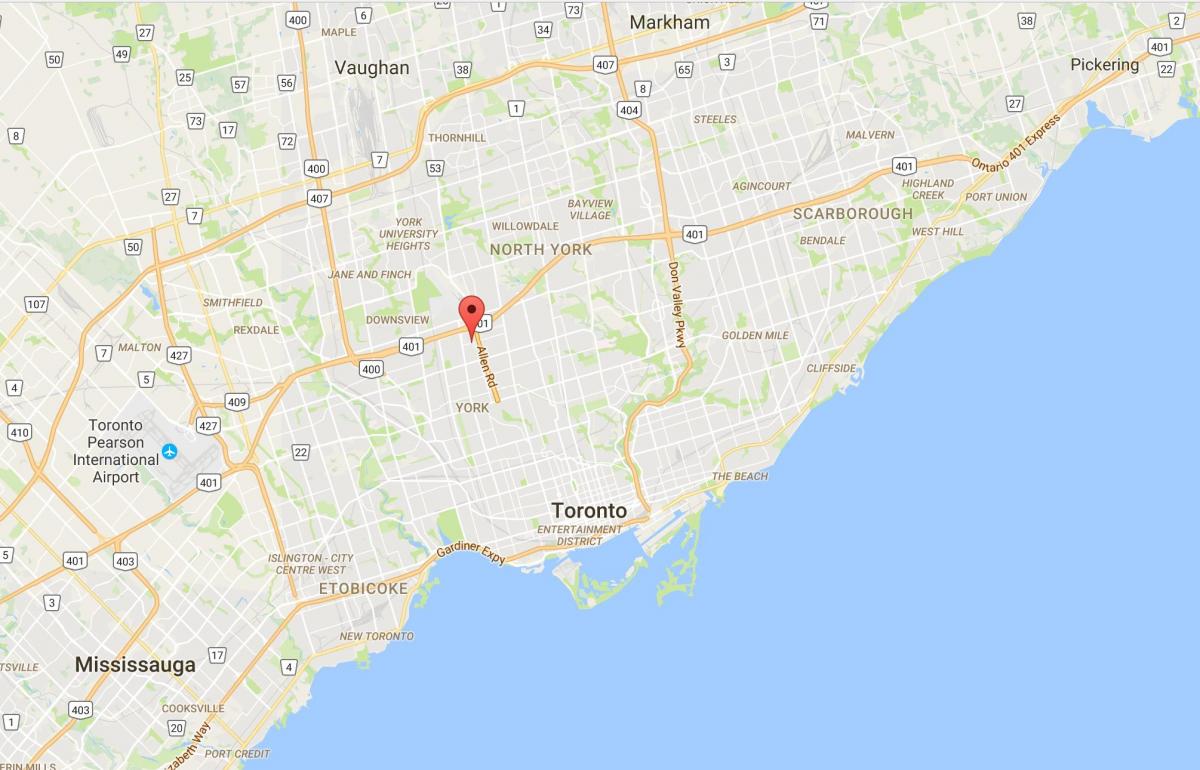 Mapa de Lawrence Alturas provincia Toronto