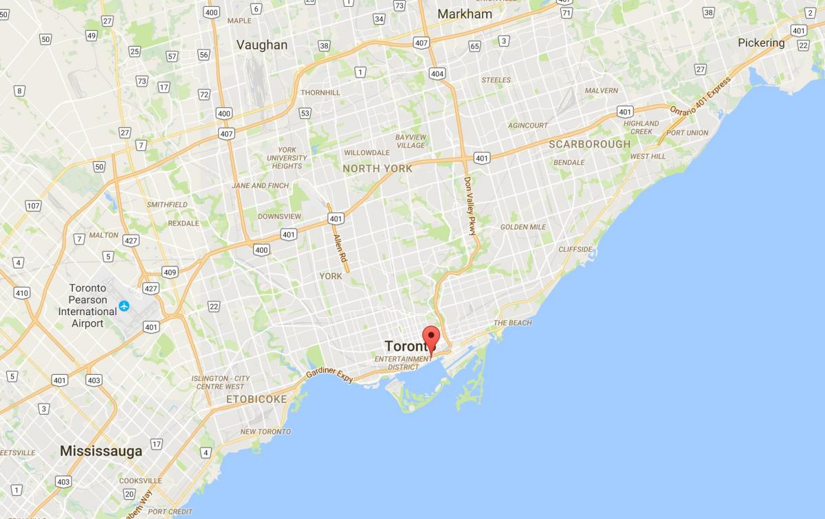 Mapa de Medio Bayfront provincia Toronto