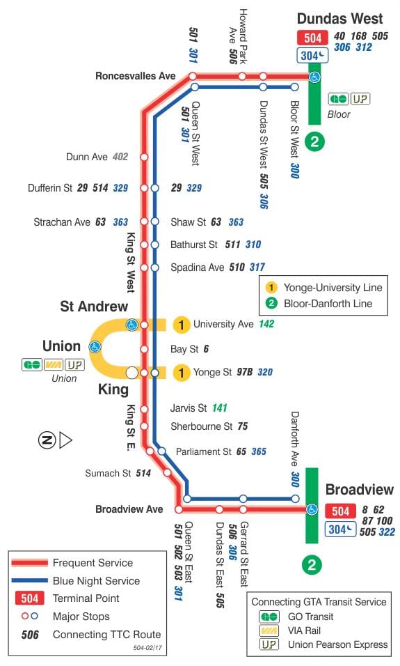 Mapa da liña de tranvía 504 Rei