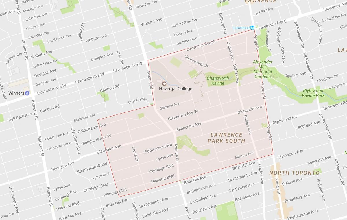 Mapa de Lytton barrio Parque Toronto