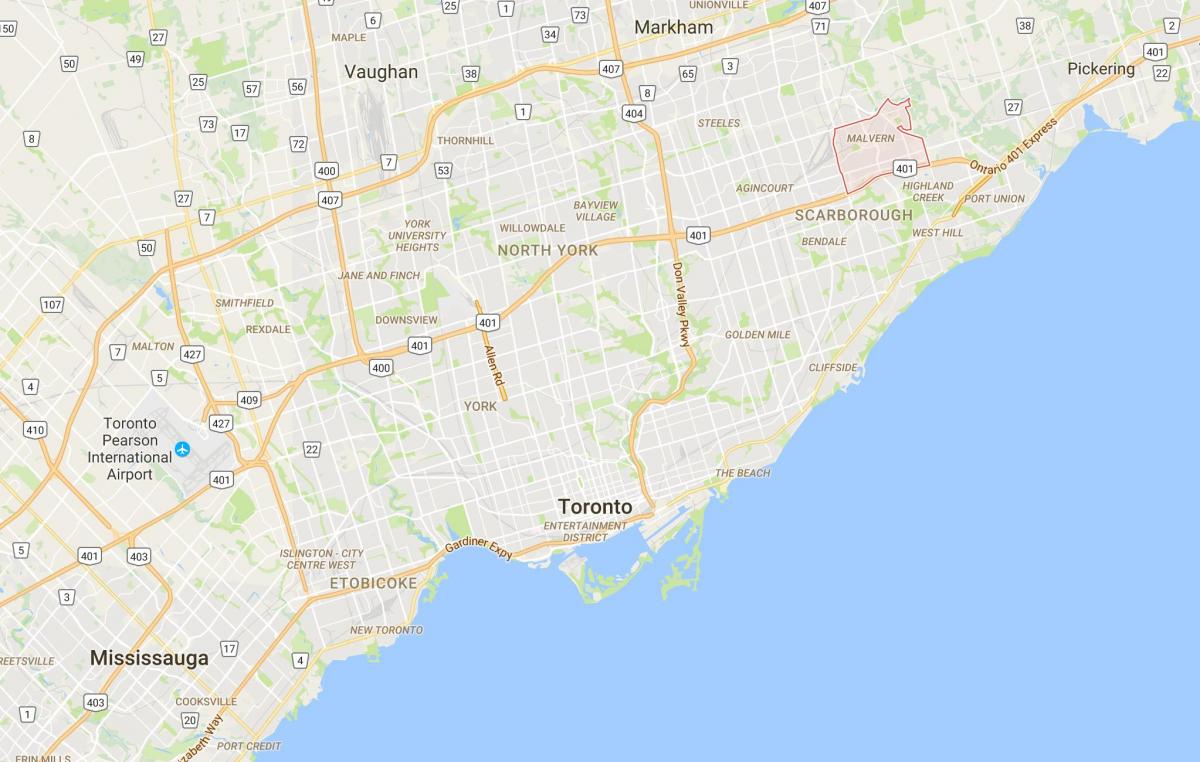 Mapa de Malvern provincia Toronto