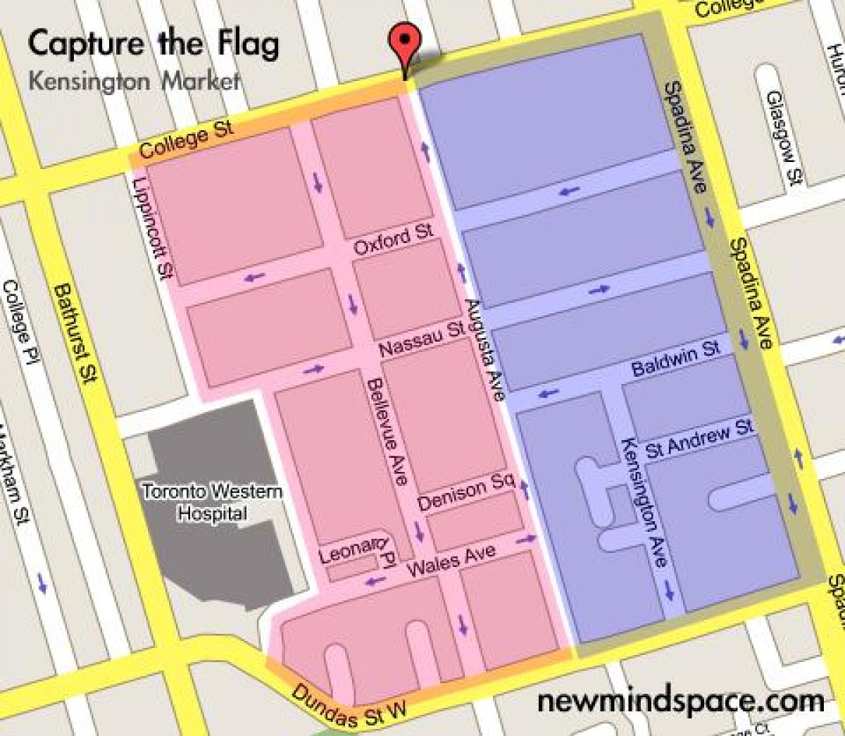 Mapa de Kensington Mercado Toronto Cidade