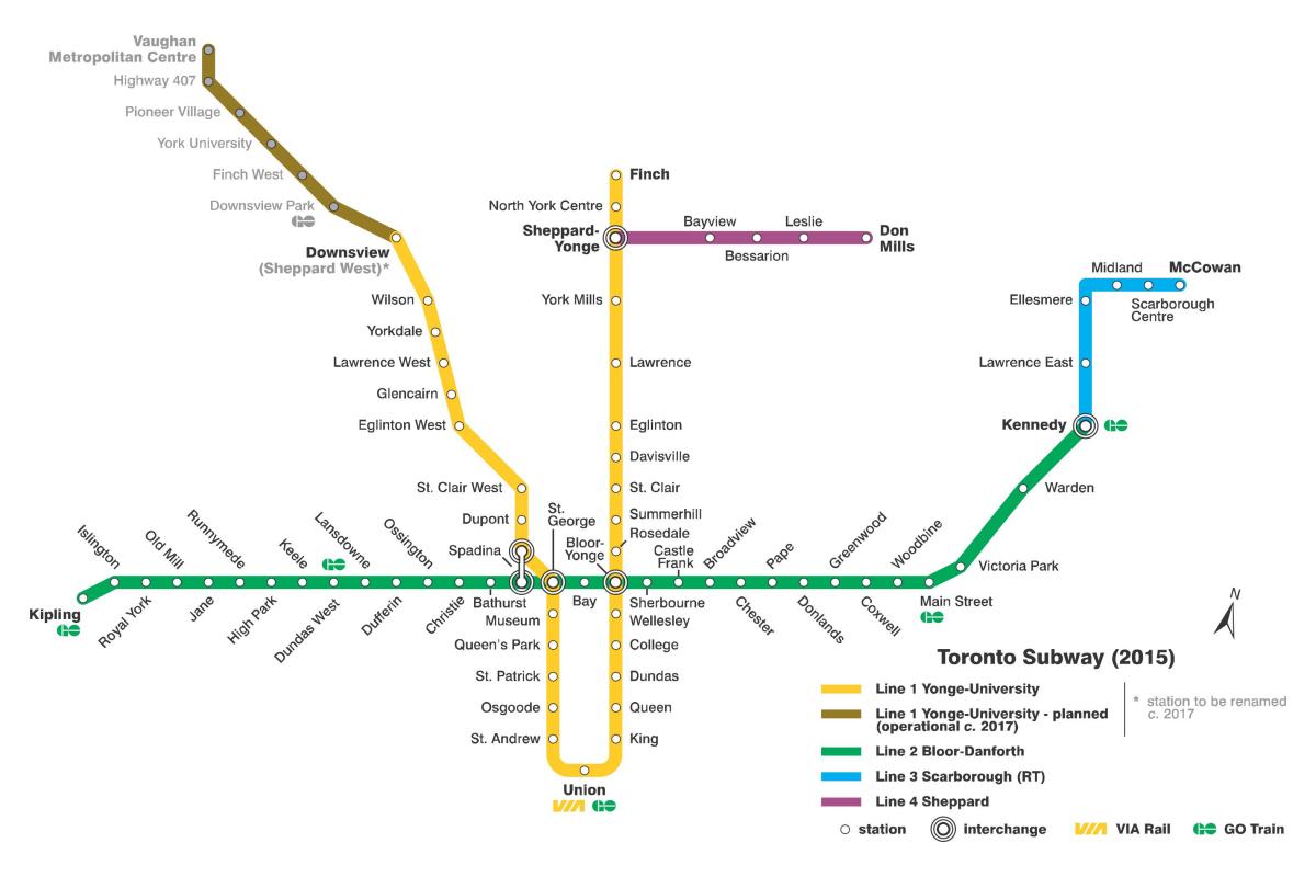 Mapa de metro Toronto