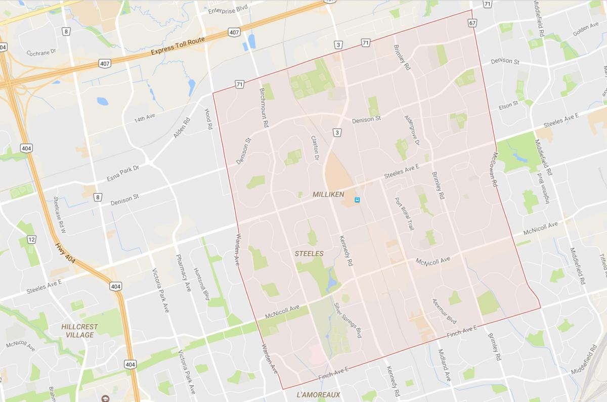 Mapa de Milliken barrio Toronto