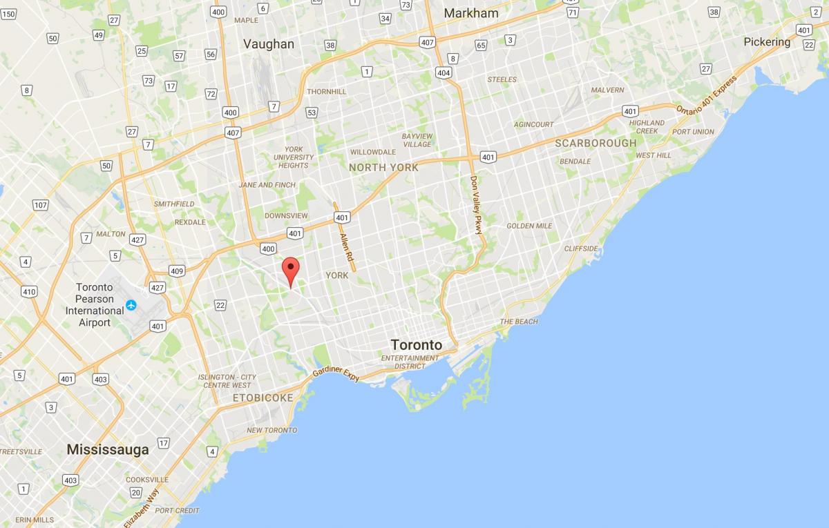 Mapa do Monte Dennis provincia Toronto