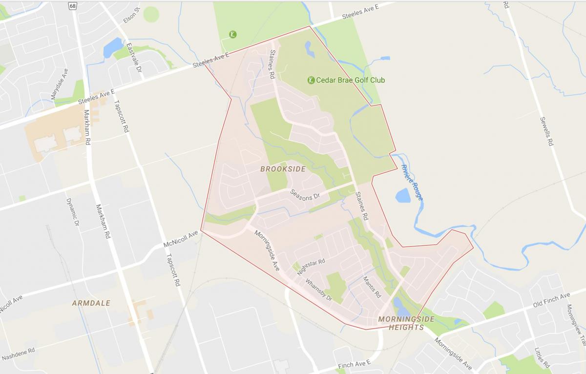 Mapa de Morningside Alturas barrio Toronto