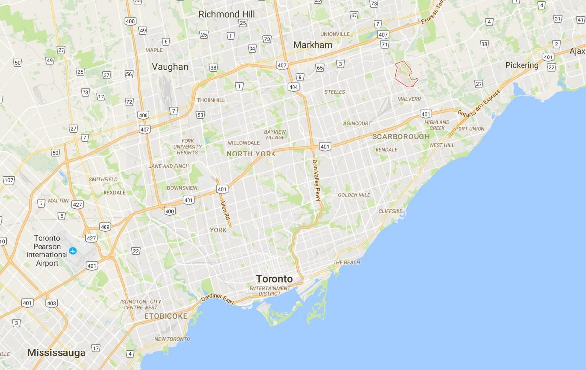 Mapa de Morningside Alturas provincia Toronto