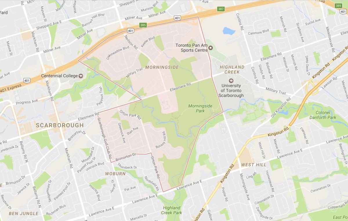 Mapa de Morningside barrio Toronto