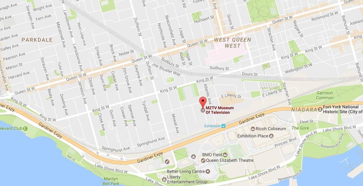 Mapa de MZTV museo de televisión Toronto