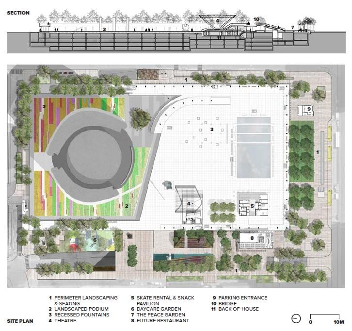 Mapa de Nathan Phillips Square paz xardín