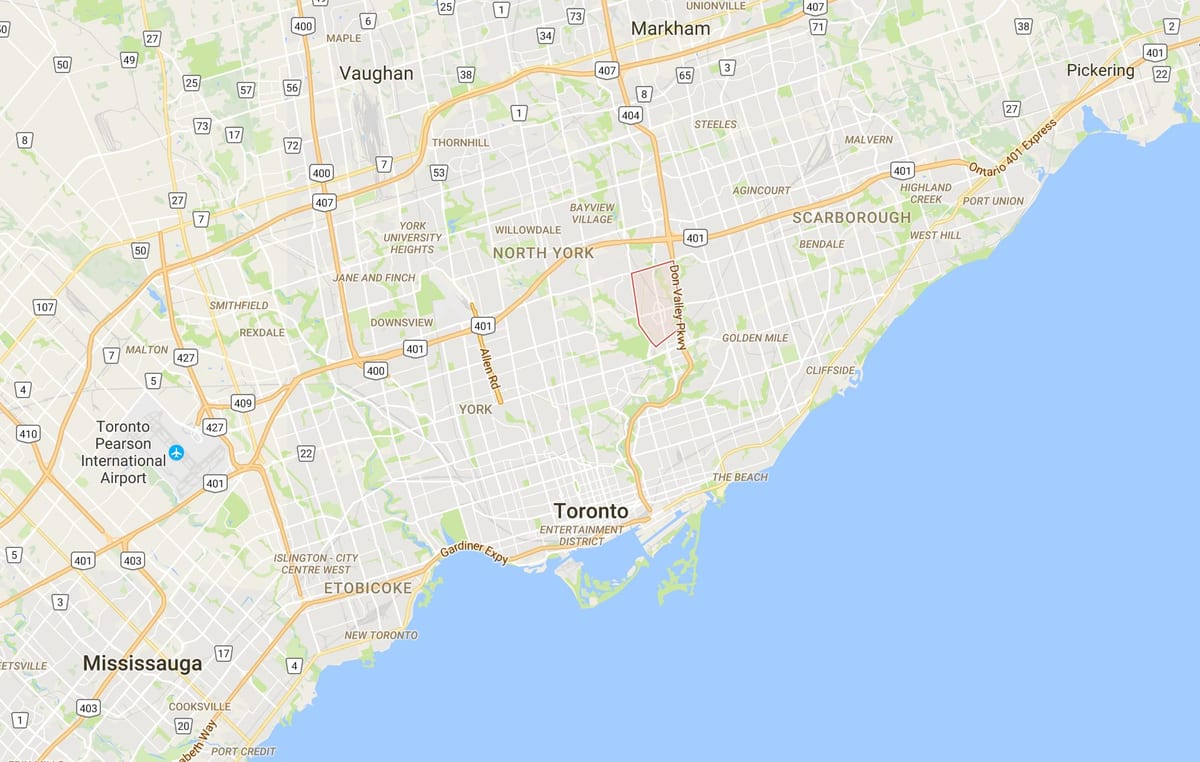 Mapa de Don Mills provincia Toronto