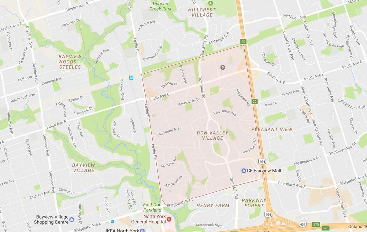 Mapa de Don Val Aldea barrio Toronto