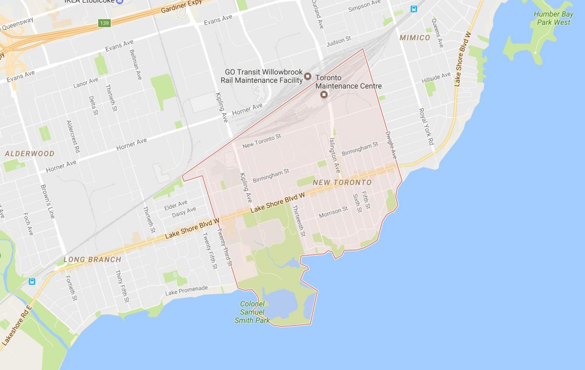 Mapa de Novo Toronto barrio Toronto