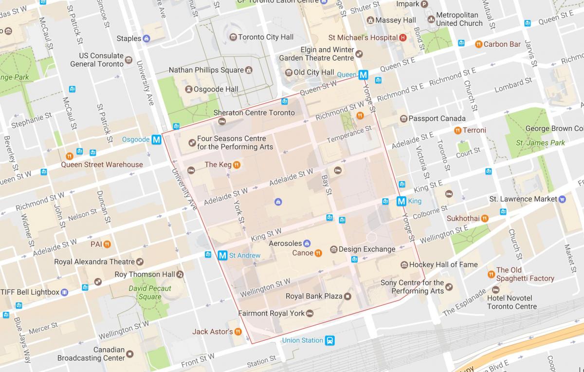 Mapa de Distrito Financeiro barrio Toronto