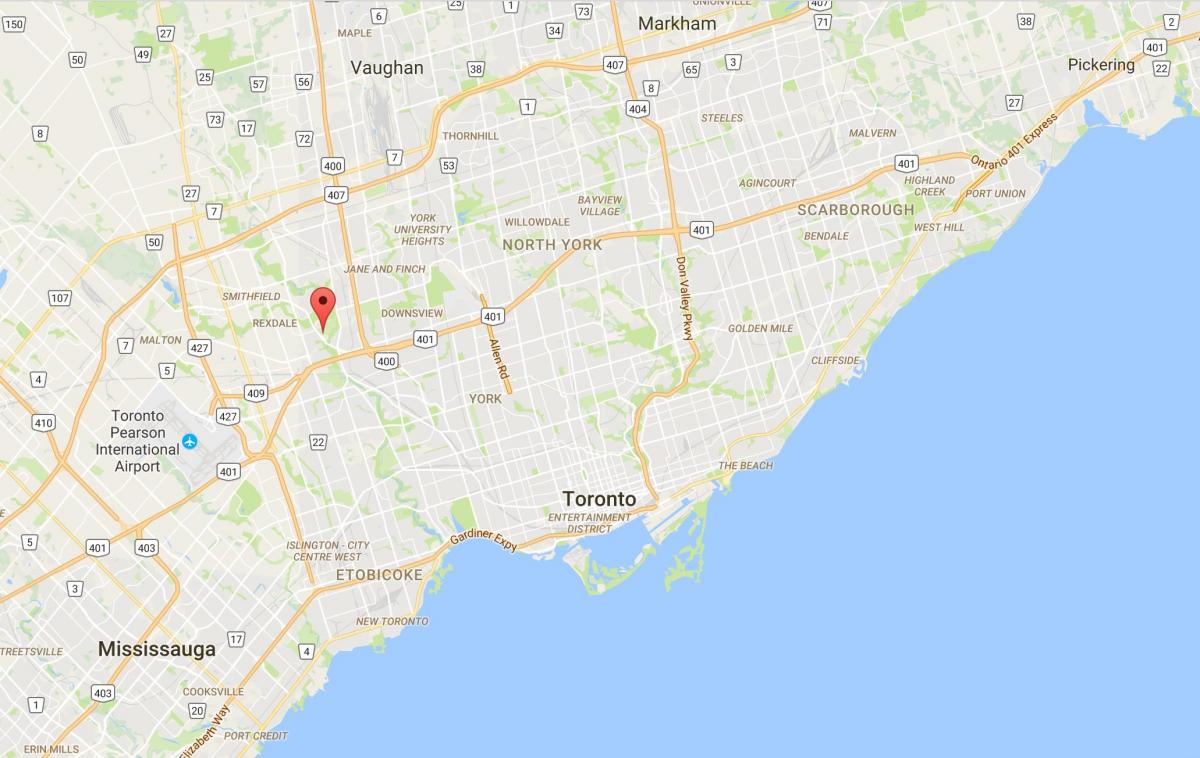 Mapa dos Olmos provincia Toronto