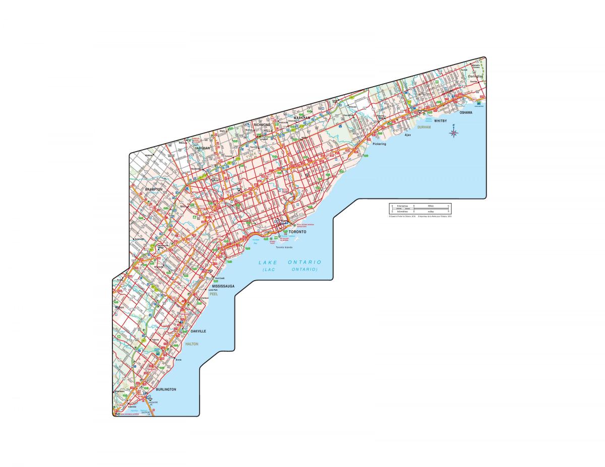 Mapa de Estrada oficiais de Ontario