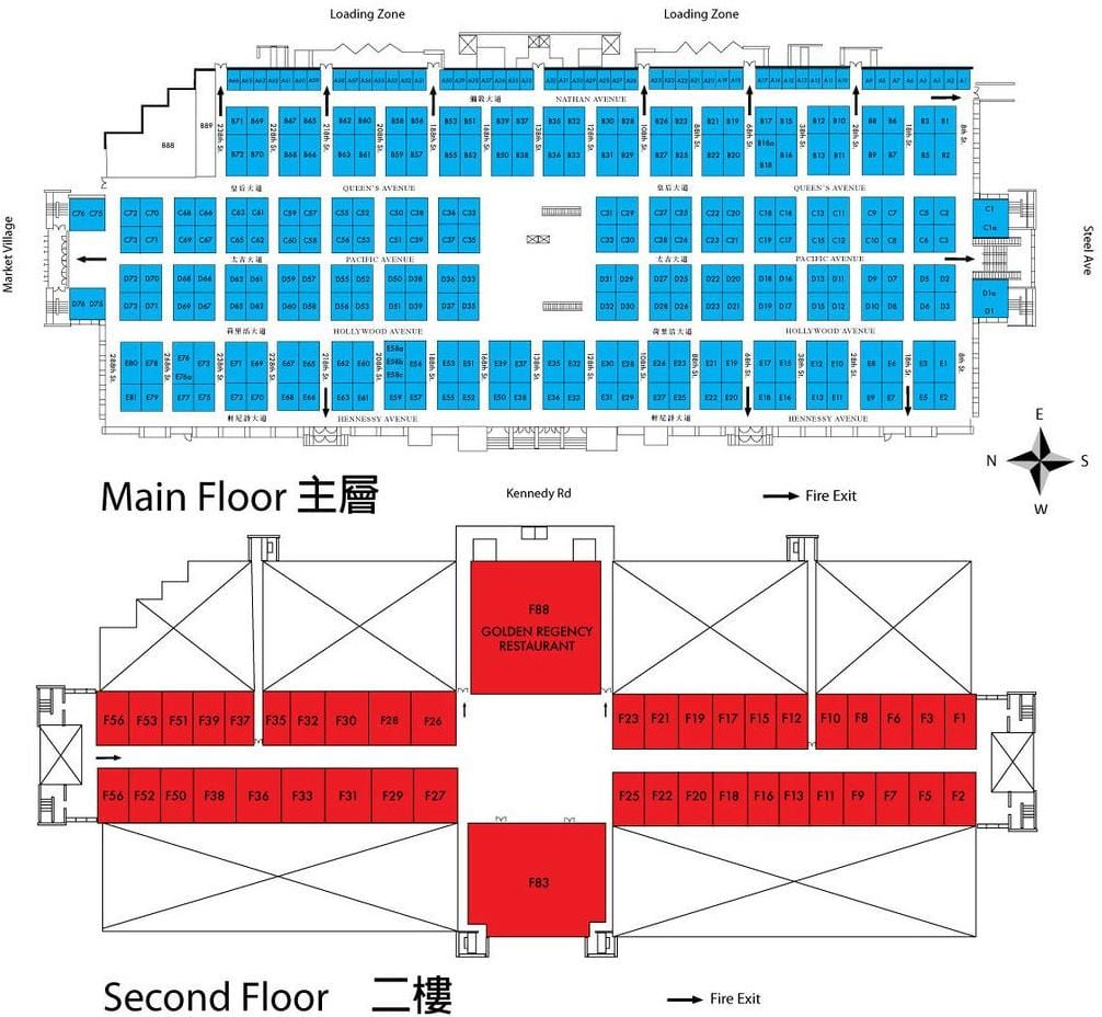 Mapa do Pacífico centro Comercial