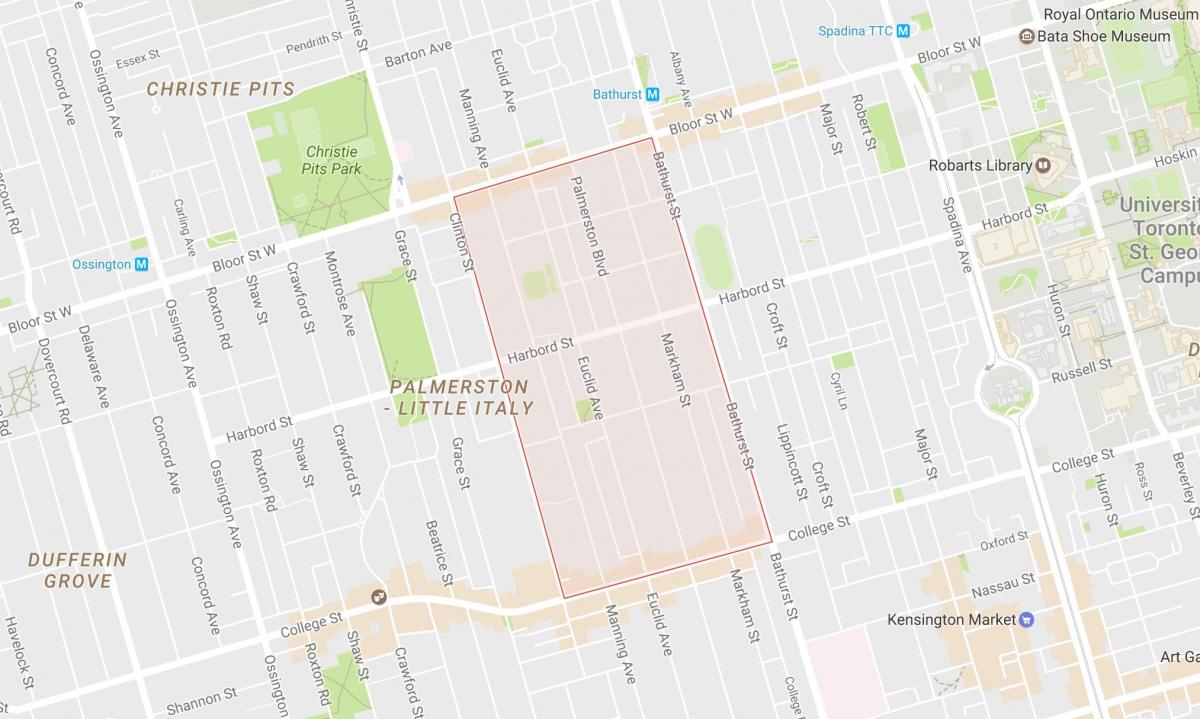 Mapa de Palmerston barrio Toronto