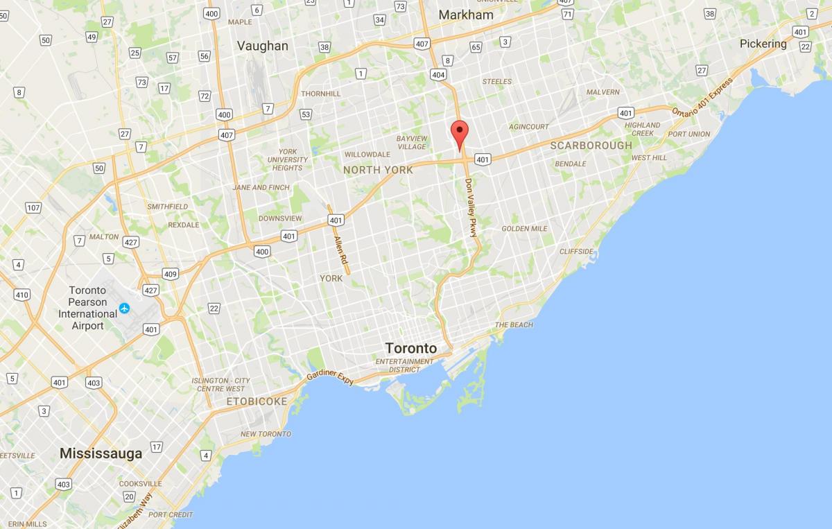 Mapa de Parkway distrito Forestal Toronto