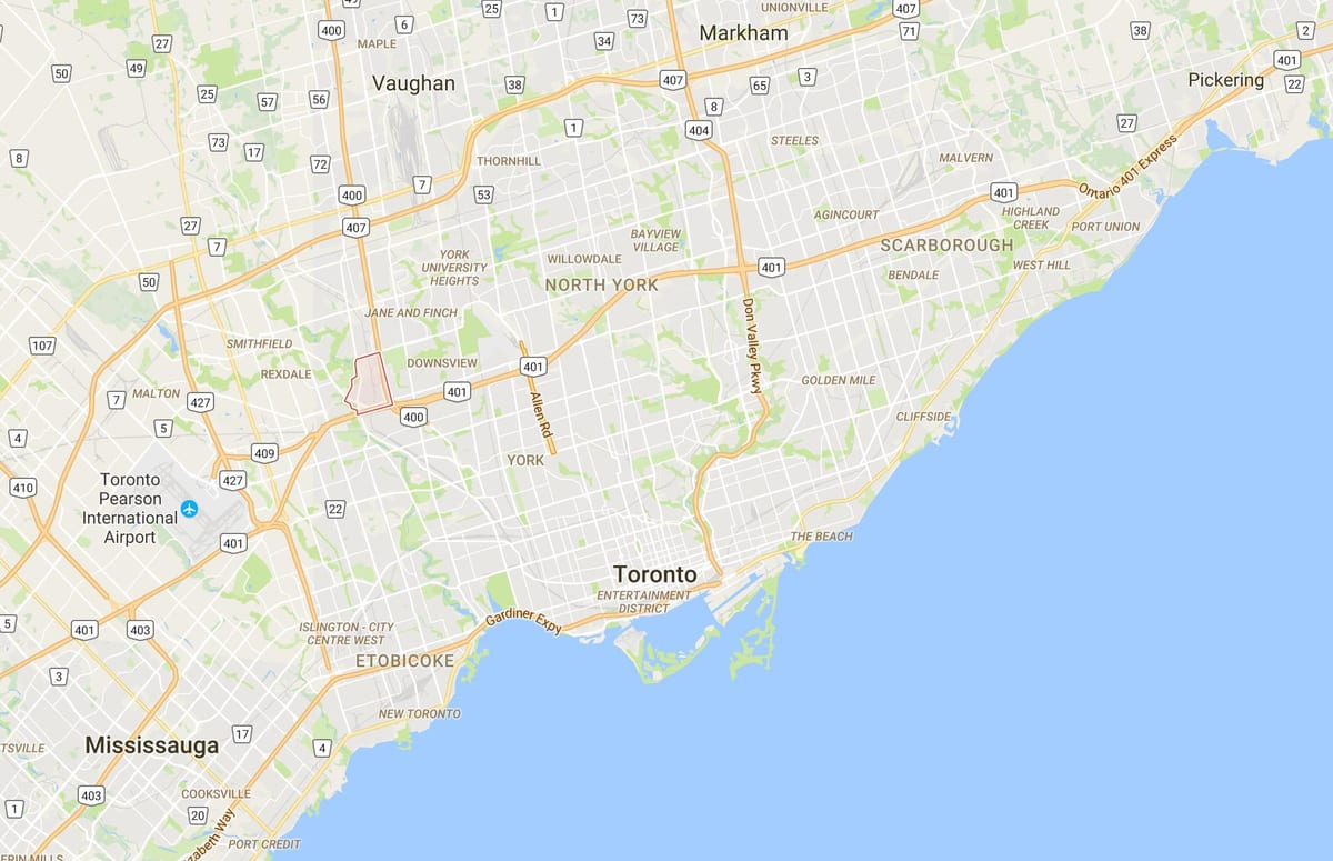 Mapa de Pelmo Parque – Humberlea provincia Toronto
