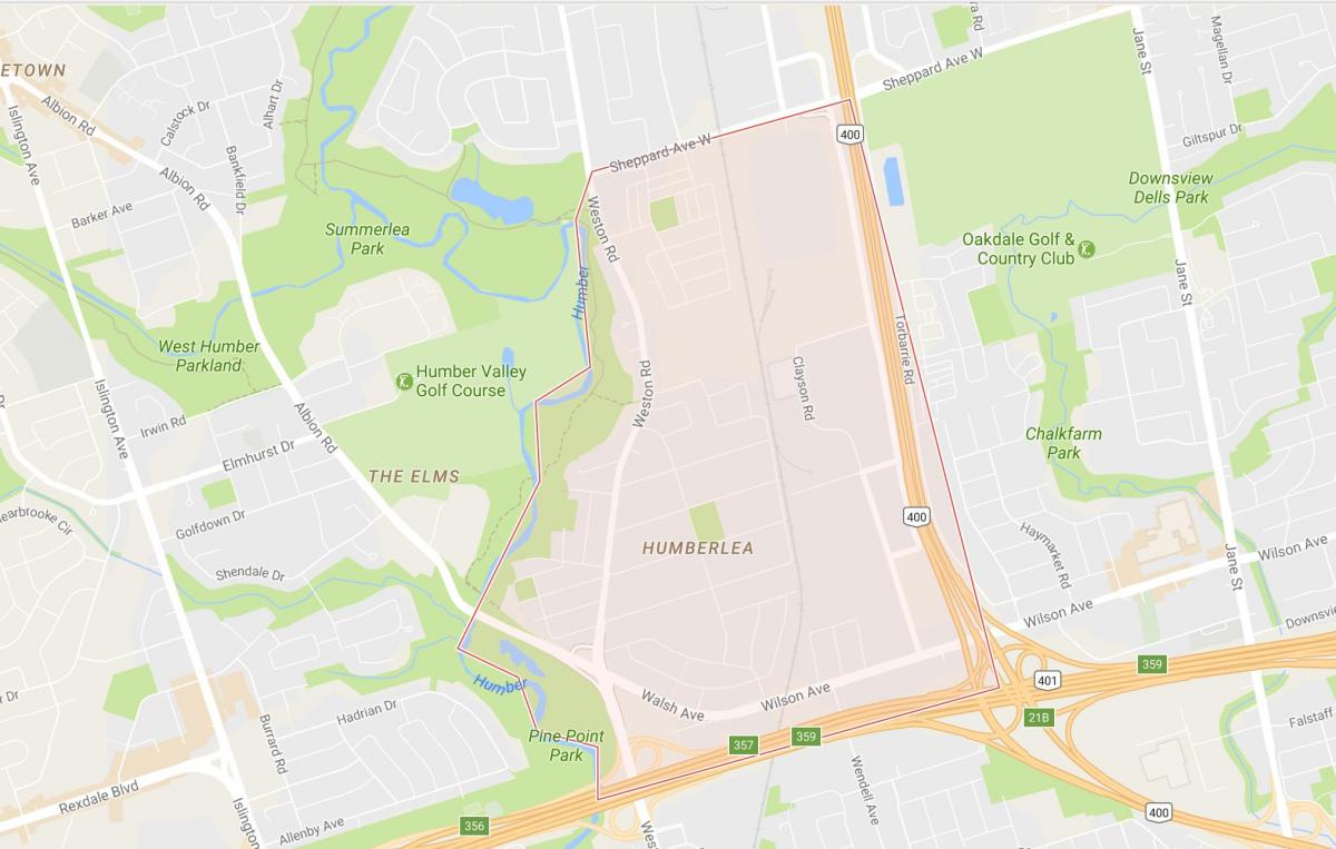 Mapa de Pelmo Parque – Humberlea barrio Toronto