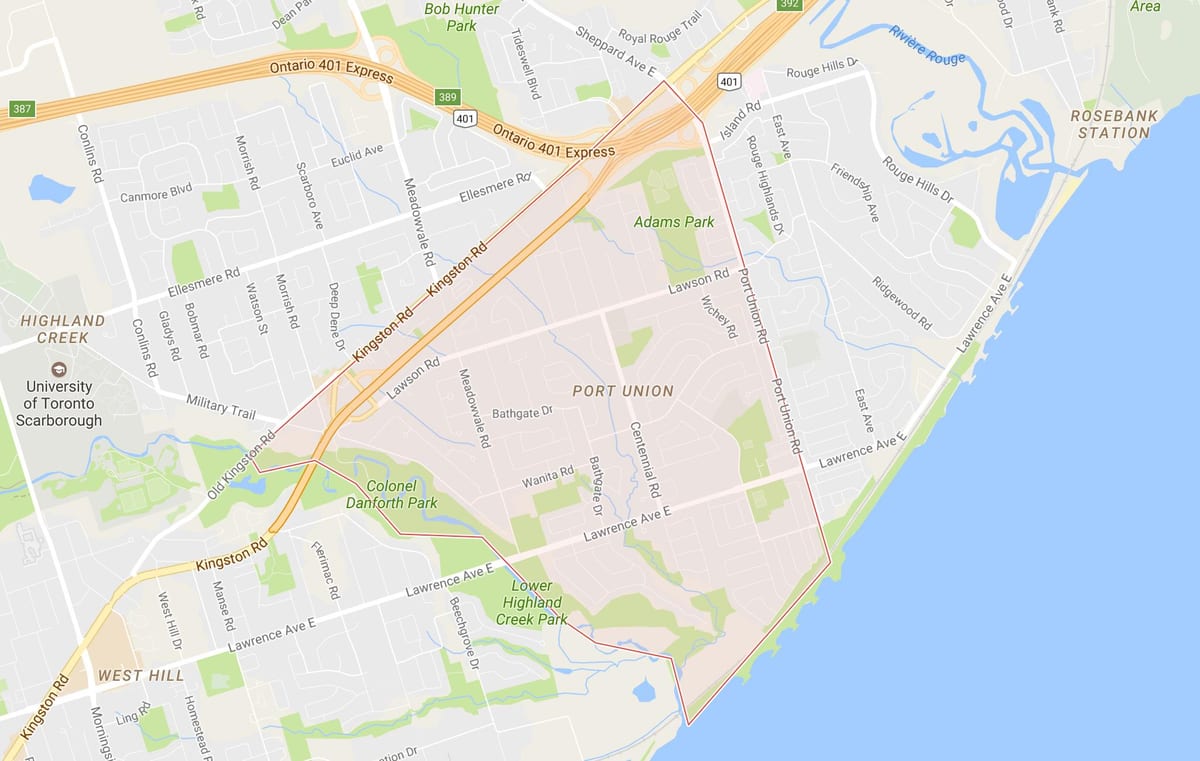 Mapa de Porto Unión barrio Toronto