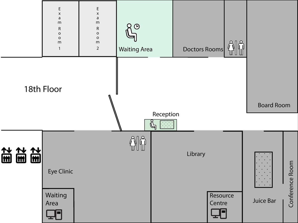 Mapa de Princesa Margaret Cancro Centro de Toronto 8º andar