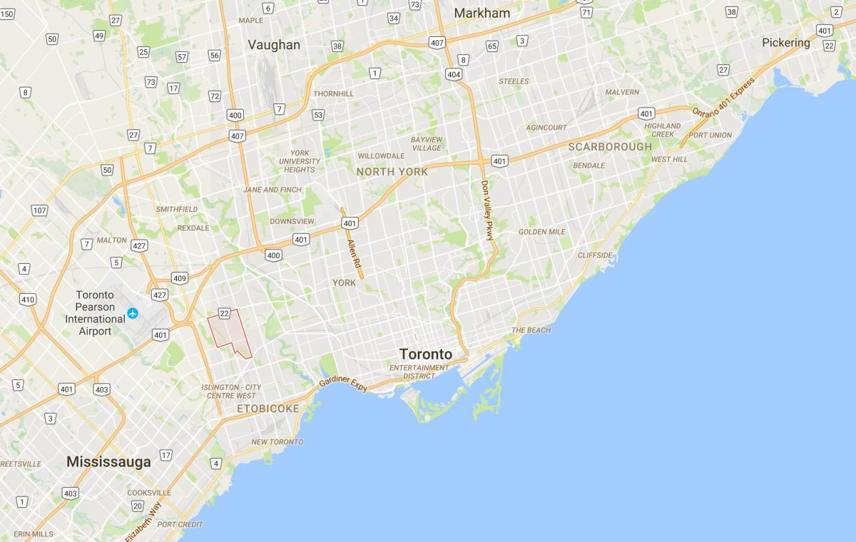 Mapa de Princesa Xardíns provincia Toronto