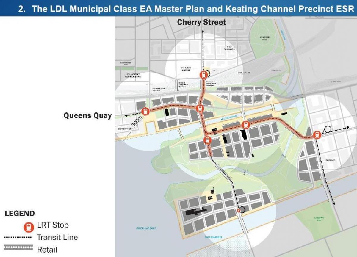 Mapa de Projets Oriental Beira Leste Bayfront Toronto