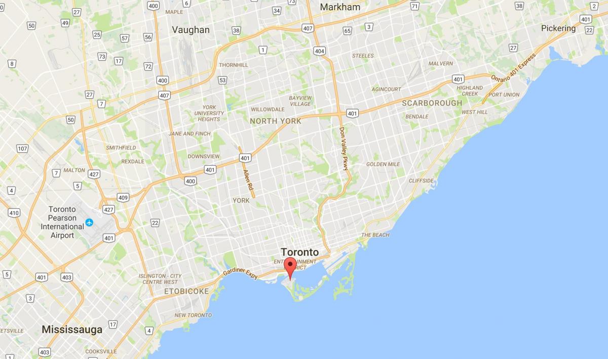 Mapa da provincia de Toronto Islands provincia Toronto