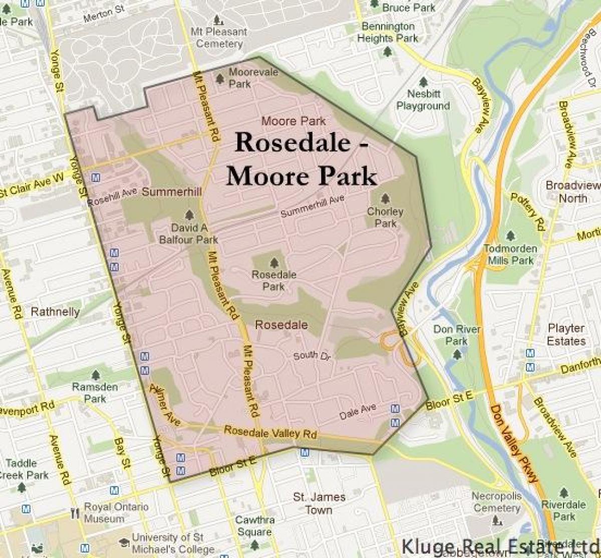 Mapa de Rosedale Moore Park Toronto