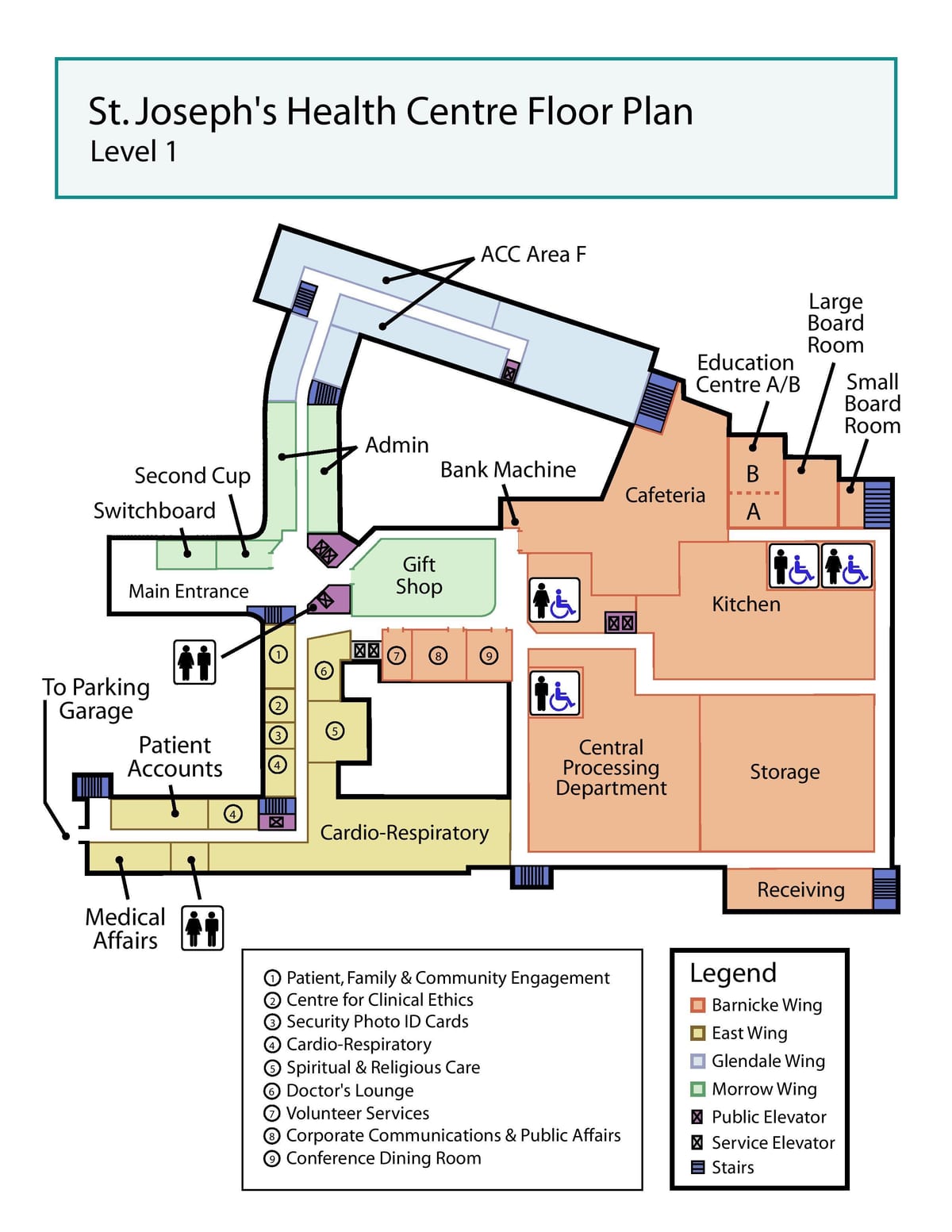 Mapa de San José centro de Saúde Toronto nivel 1