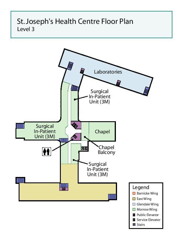 Mapa de San José centro de Saúde Toronto nivel 3