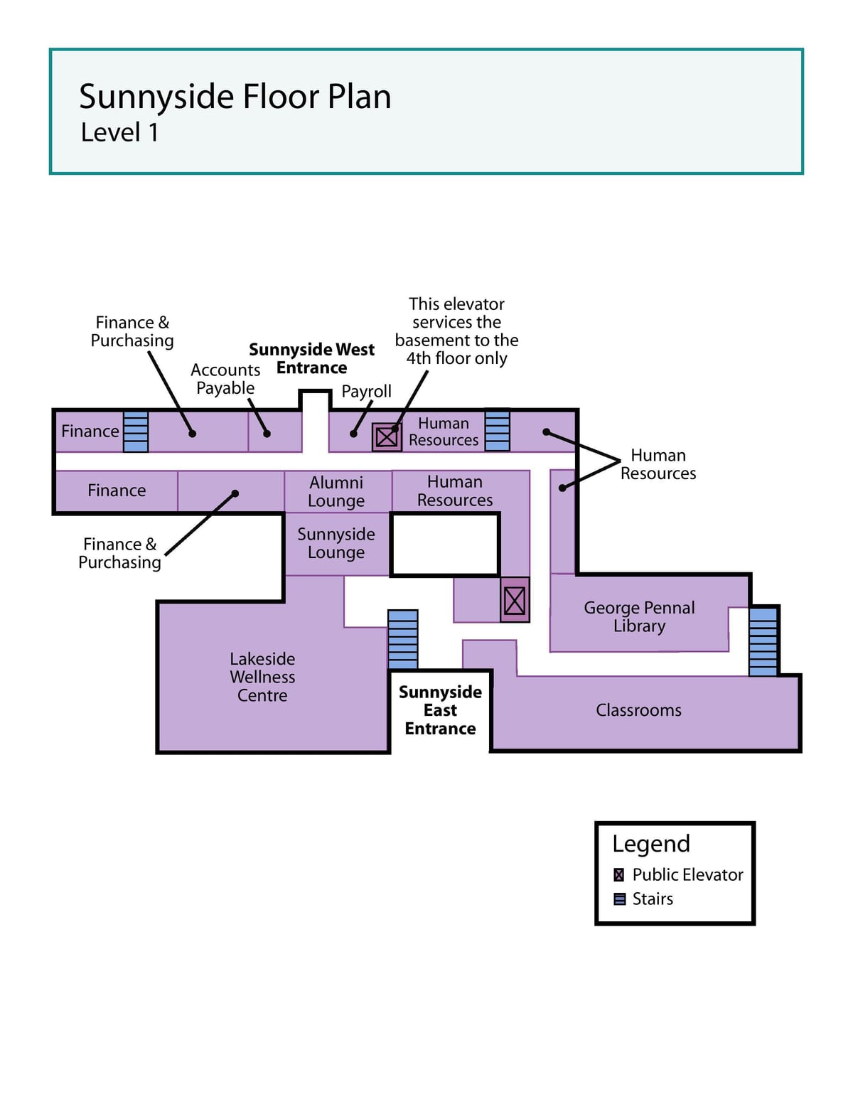 Mapa de San José centro de Saúde Toronto Sunnyside nivel 1