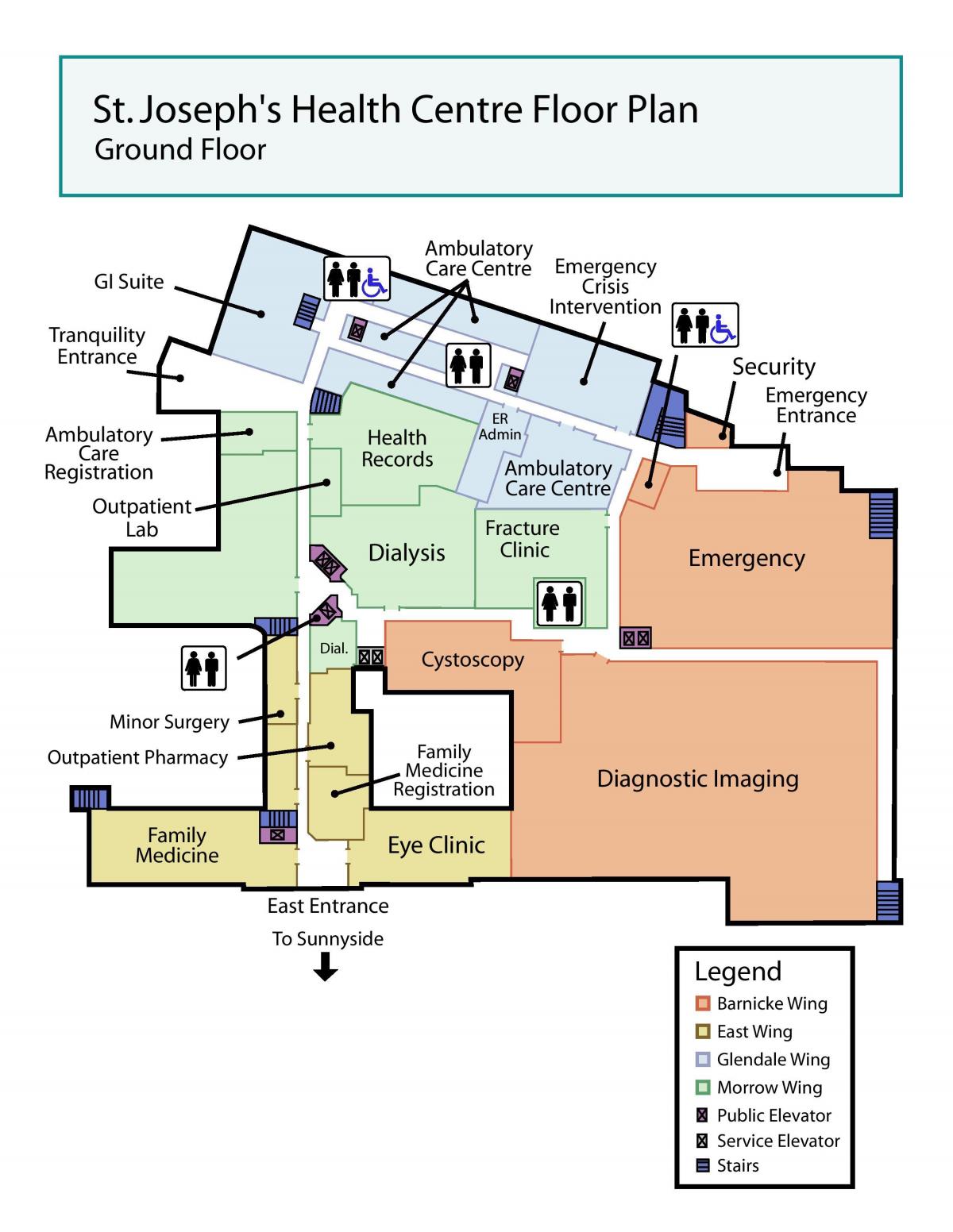 Mapa de San José Centro de Saúde planta baixa