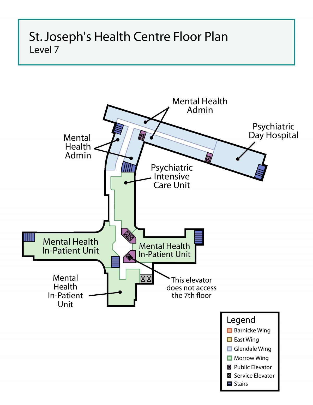 Mapa de San José centro de Saúde Toronto nivel 7