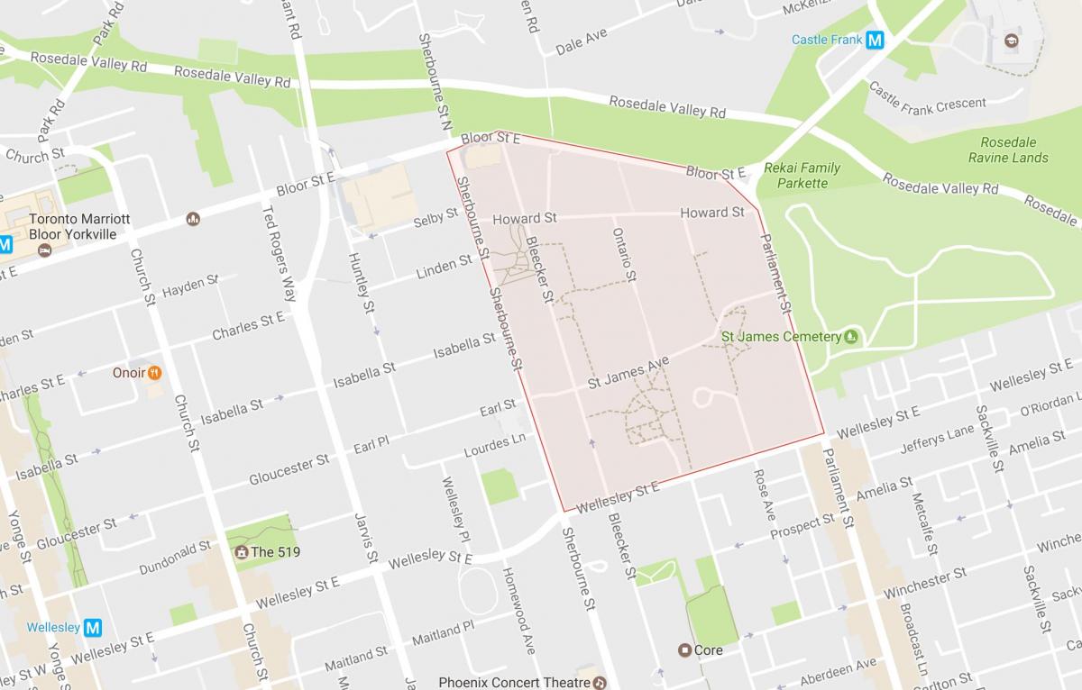 Mapa de Santiago, Cidade, barrio Toronto