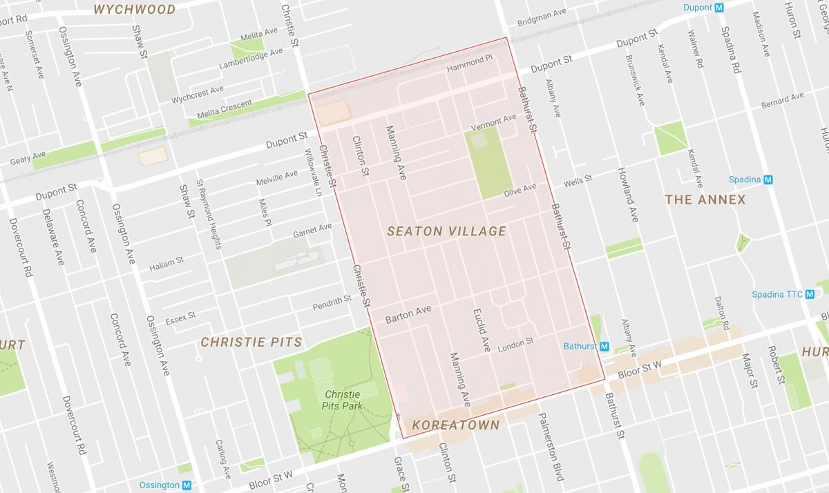 Mapa de Seaton Aldea barrio Toronto