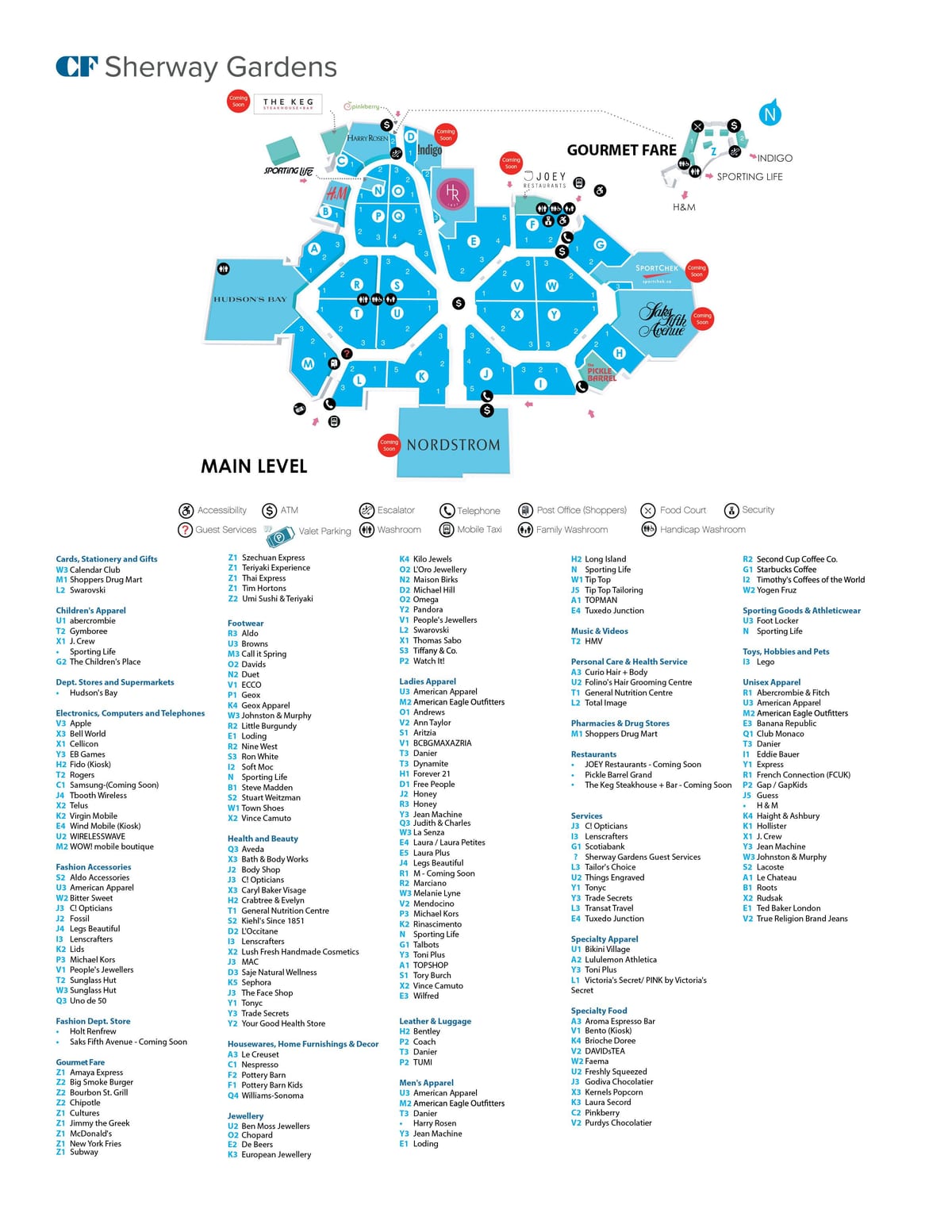 Mapa de Sherway Xardíns