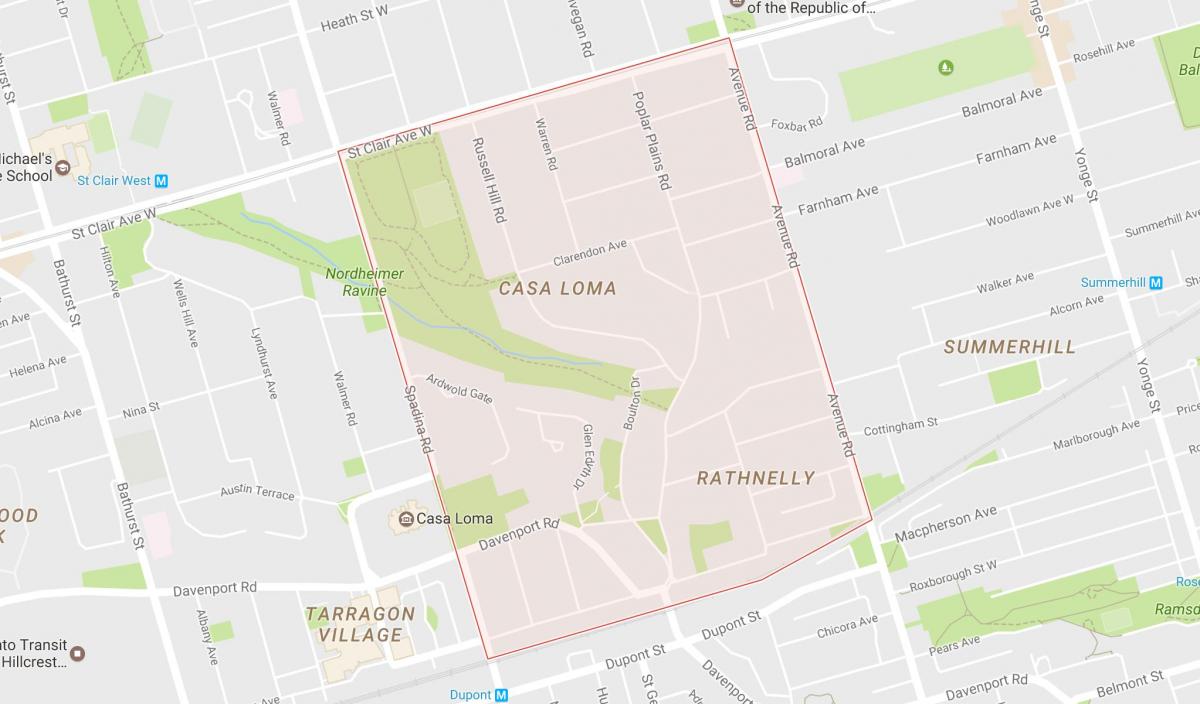 Mapa do Sur de Outeiro barrio Toronto