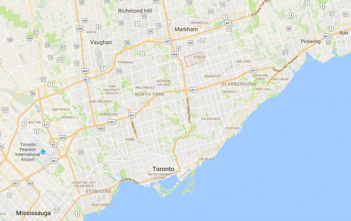 Mapa de Steele provincia Toronto