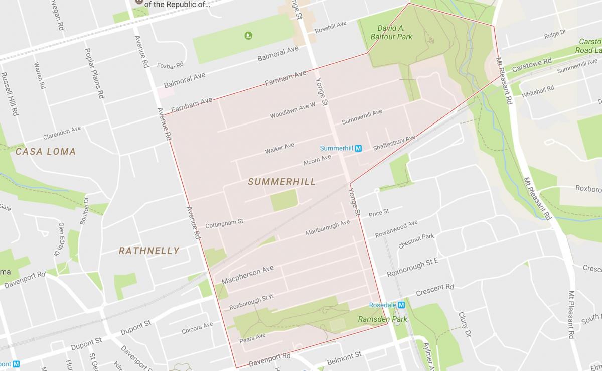 Mapa de Summerhill barrio Toronto