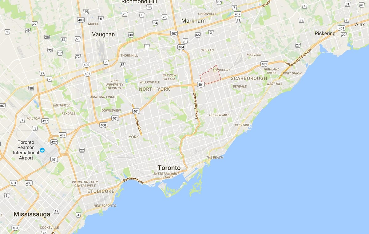 Mapa de Tam O'Shanter – Sullivandistrict Toronto