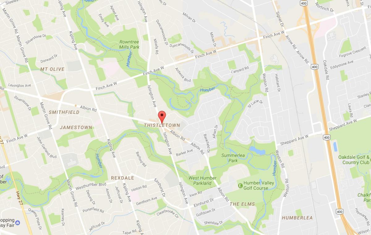 Mapa de Thistletownneighbourhood barrio Toronto