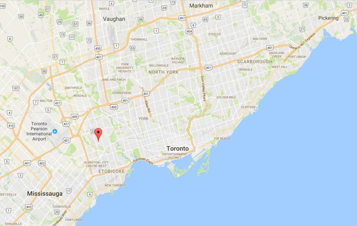 Mapa de Thorncrest Aldea provincia Toronto
