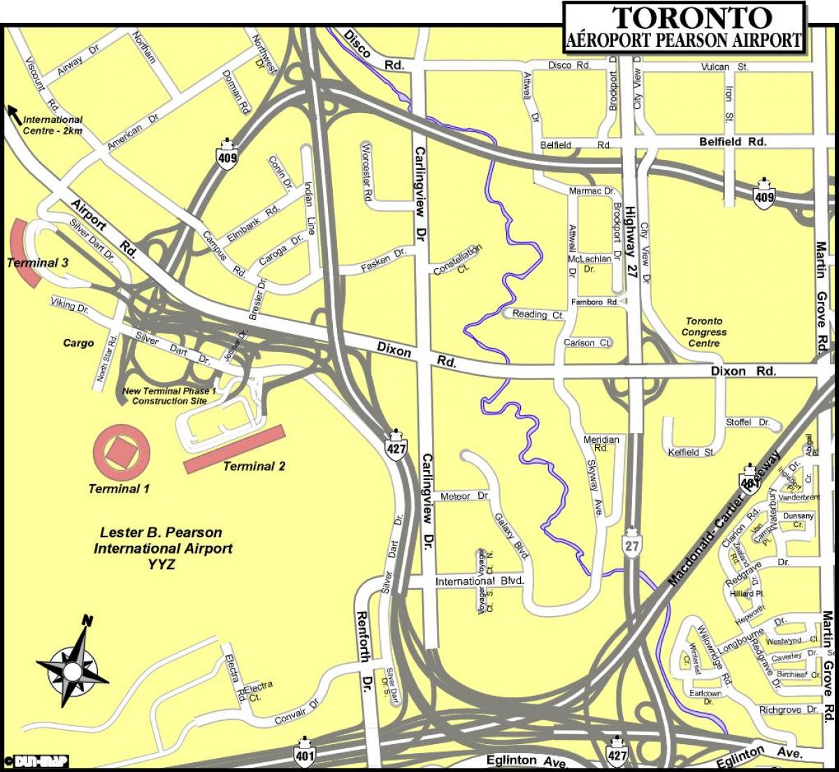 Mapa de Toronto aeroportos