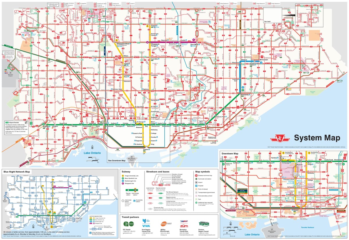 Mapa de Toronto autobús